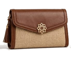 Leather & Jute Brooch Clutch